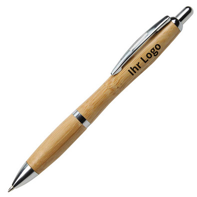 Bambus-Druckkugelschreiber Bamboo I, blaue Mine, braun Bambus-Druckkugelschreiber Bamboo I, blaue Mine, braun