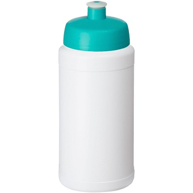 Baseline® Plus 500 ml Flasche mit Sportdeckel, weiß/aquablau