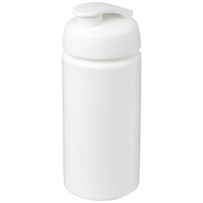 Baseline® Plus grip 500 ml Sportflasche mit Klappdeckel, weiß/weiß
