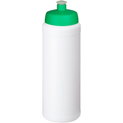 Baseline® Plus grip 750 ml Sportflasche mit Sportdeckel, weiß/grün