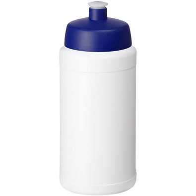 Baseline Recycelte Sportflasche, 500 ml, weiß/dunkelblau