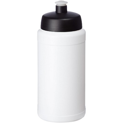 Baseline Recycelte Sportflasche, 500 ml, weiß/schwarz