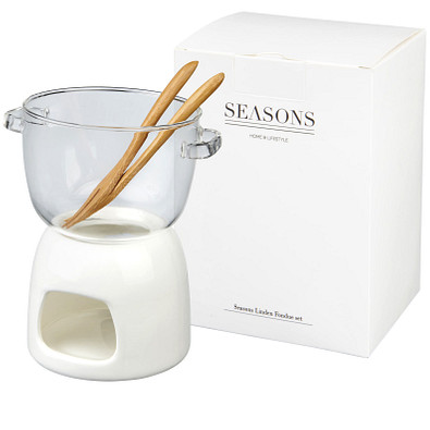 SEASONS Schokoladenfondue Set Belgium aus Glas, transparent/weiß SEASONS Schokoladenfondue Set Belgium aus Glas, transparent/weiß