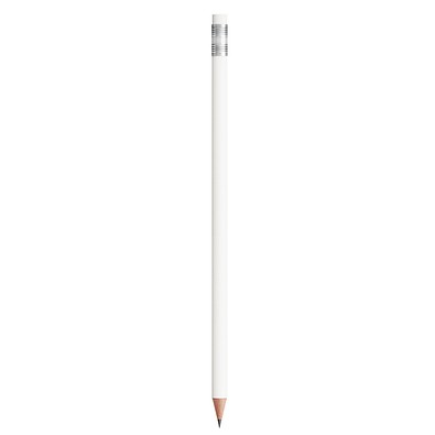BIC® Evolution® Ecolutions® Radiergummi-Bleistift gespitzt, weiß, Hülse silber, Radiergummmi weiß