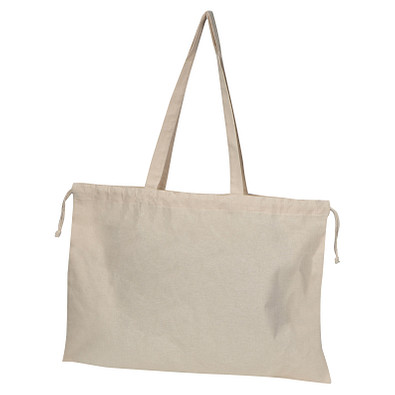 Bio Baumwolltasche (GOTS) mit Verschluss , beige