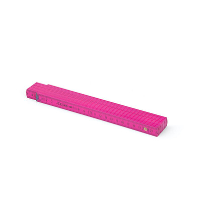 Metrie® Holz-Zollstock "Block 52", 2 m, rosa, schwarze Skala