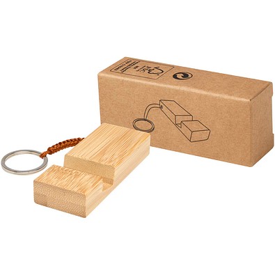 Bosona Smartphonehalterung mit Schlüsselanhänger aus Bambus, holz