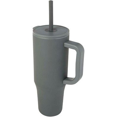 Brady 900 ml RCS-zertifizierter Isolierbecher mit Silikon Trinkhalm, grau