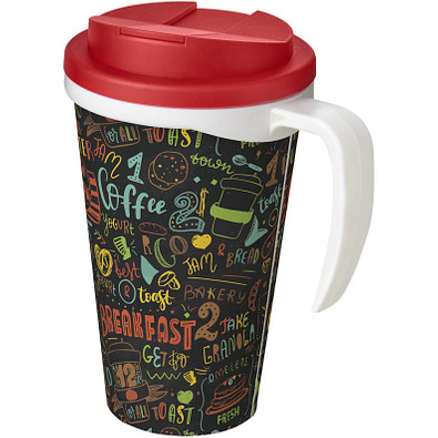 Brite-Ameriano® Grande 350ml Isolierbecher, auslaufsicher, weiß/rot