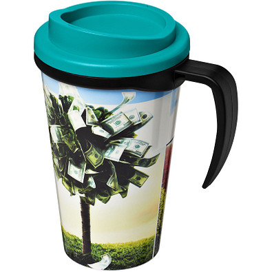 Brite-Americano Grande Isolierbecher, 350 ml, schwarz,aquablau