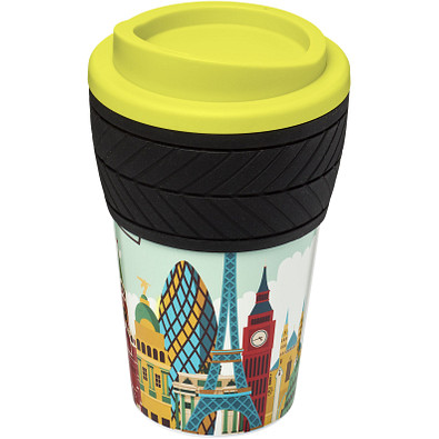 Brite-Americano Isolierbecher mit Schutzring Reifenprofil, 350 ml, limone