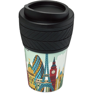 Brite-Americano Isolierbecher mit Schutzring Reifenprofil, 350 ml, schwarz