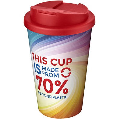 Brite-Americano® Eco 350 ml Isolierbecher mit auslaufsicherem Deckel, rot