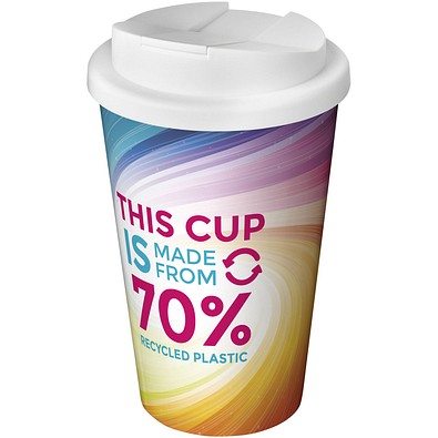 Brite-Americano® Eco 350 ml Isolierbecher mit auslaufsicherem Deckel, weiß