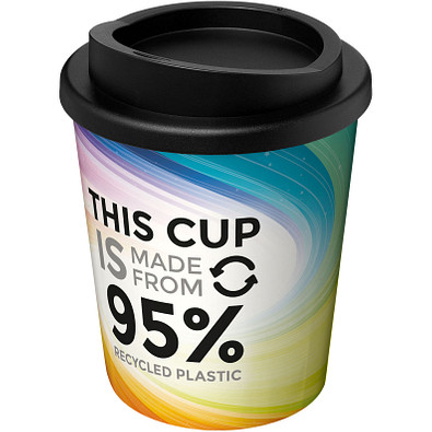 Brite-Americano® Espresso Recycled Isolierbecher, 250 ml, weiß/schwarz