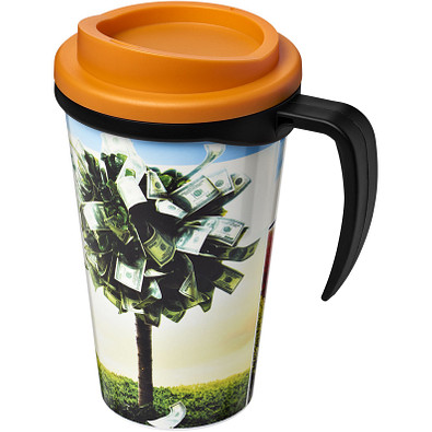 Brite-Americano Grande Isolierbecher, 350 ml, schwarz,orange