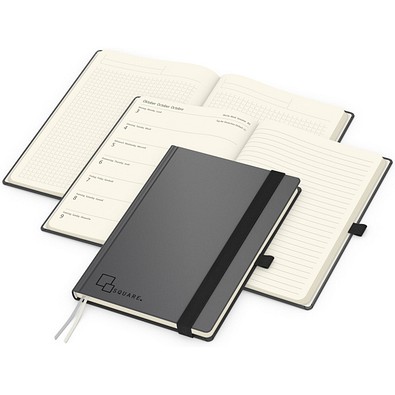 Geiger-Notes Buchkalender Vision-Hybrid A5 Creme Bestseller, anthrazit, inkl. Prägung schwarz