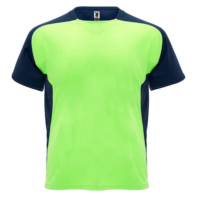 Bugatti T-Shirt Unisex aus recyceltem Material, Fluor Green / schwarz, 2XL