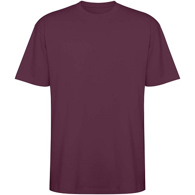 Bull Overzise T-Shirt Unisex, Plum red, XS