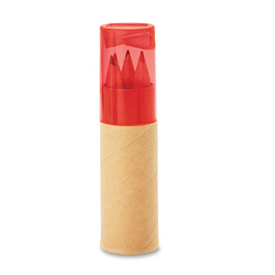 Buntstiftebox mit Spitzer, rot