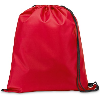 CARNABY. 210D Rucksacktasche mit schwarzen Zugbändern, Rot