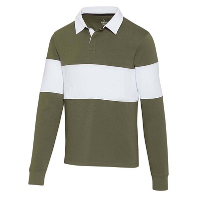 Clyde Rugby Polo Sweatshirt Unisex, grün / weiß, S