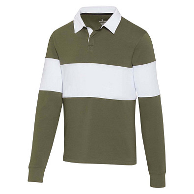 Clyde Rugby Polo Sweatshirt Unisex, grün / weiß, XS