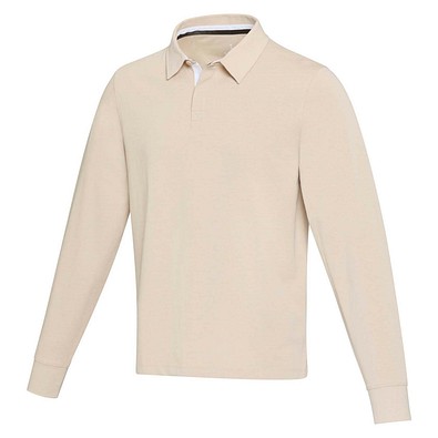Clyde Rugby Polo Sweatshirt Unisex, Oatmeal, XS