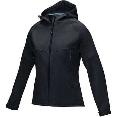 Coltan Softshelljacke aus recyceltem Material für Damen, schwarz, XXL