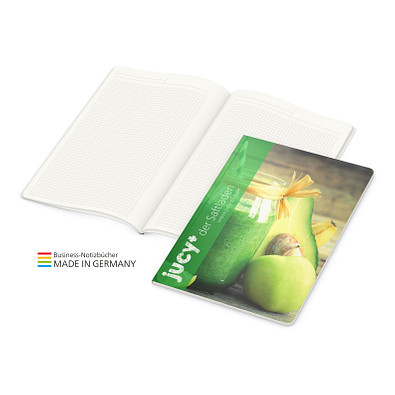 Geiger-Notes Copy-Book White green+blue Notizbuch A4, inkl. Druck, natur