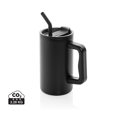 Cube Becher aus RCS recyceltem Stahl 800ml, schwarz