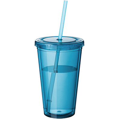 Cyclone Isolierbecher mit Strohhalm, 450 ml, türkis,blau Cyclone Isolierbecher mit Strohhalm, 450 ml, türkis,blau