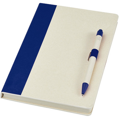 Dairy Dream A5 Notizbuch und Kugelschreiber-Set aus recyceltem Milchkarton, blau