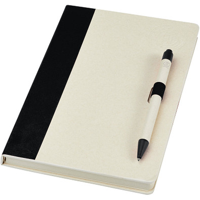 Dairy Dream A5 Notizbuch und Kugelschreiber-Set aus recyceltem Milchkarton, schwarz