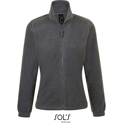 Damen Fleecejacke North, L, Grey Melange