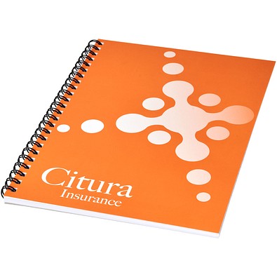 Desk-Mate® A4 Notizbuch mit Kunststoff Cover und Spiralbindung, weiß/schwarz