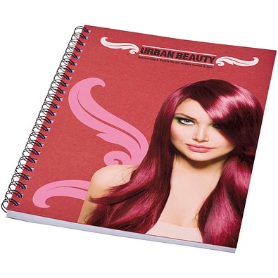 Desk-Mate® A5 farbiges Notizbuch mit Spiralbindung, rot