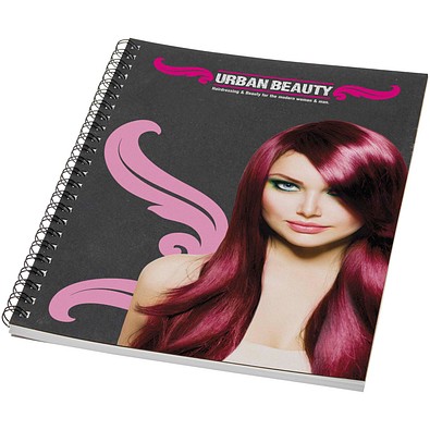Desk-Mate® A5 farbiges Notizbuch mit Spiralbindung, schwarz