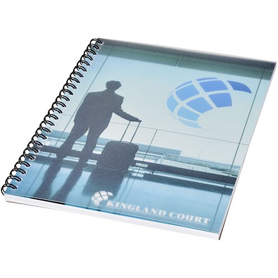 Desk-Mate® A5 Notizbuch mit Kunststoff Cover und Spiralbindung, weiß/schwarz, 100 pages