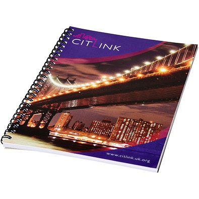 Desk-Mate® A5 Notizbuch mit Spiralbindung, weiß/schwarz, 50 pages