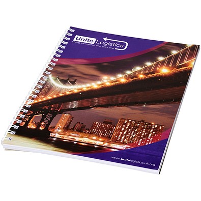 Desk-Mate® A5 Spiralnotizbuch mit bedruckter Rückseite, weiß, 50 pages