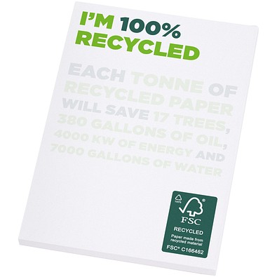 Desk-Mate® A7 recycelter Notizblock, weiss, 25 pages