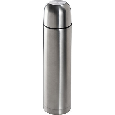 Doppelwandige Vakuum-Isolierkanne aus Edelstahl, 1000 ml, grau