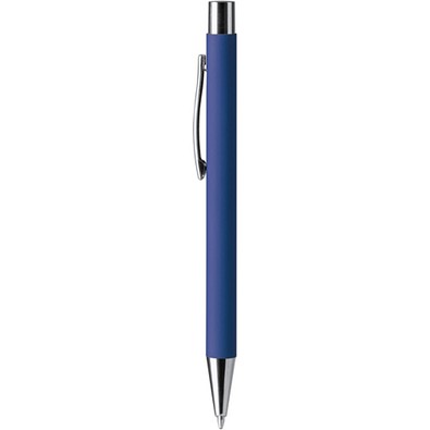 LANCE® Softtouch Metallkugelschreiber Abu-Dhabi, Beschläge silber glänzend, blaue Mine, royalblau