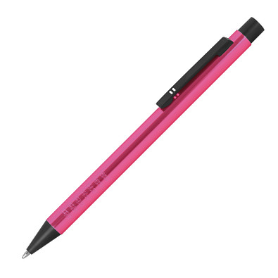 Metall-Kugelschreiber, pink/schwarz