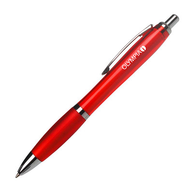 LANCE® Kugelschreiber Rio, blaue Mine, rot-transparent