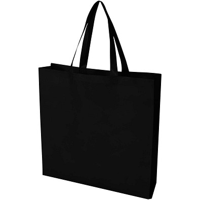 EcoSeal GRS-recycelte Nonwoven Tragetasche mit Zeitenfalten 12 L, schwarz