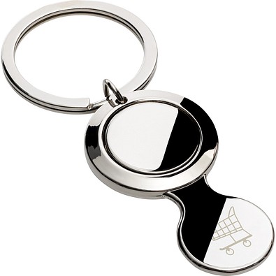 Einkaufswagenlöser Metall mit Caddy-Chip, silber-glänzend