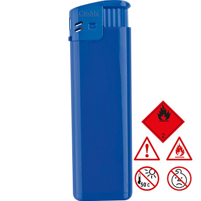 Elektronik-Feuerzeug mit verstellbarer Flammengröße, nachfüllbar, blau Elektronik-Feuerzeug mit verstellbarer Flammengröße, nachfüllbar, blau