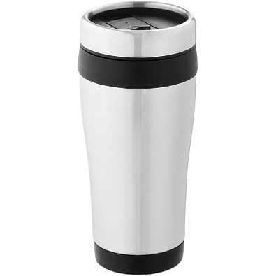 Elwood Isolierbecher, 470 ml, silber/schwarz